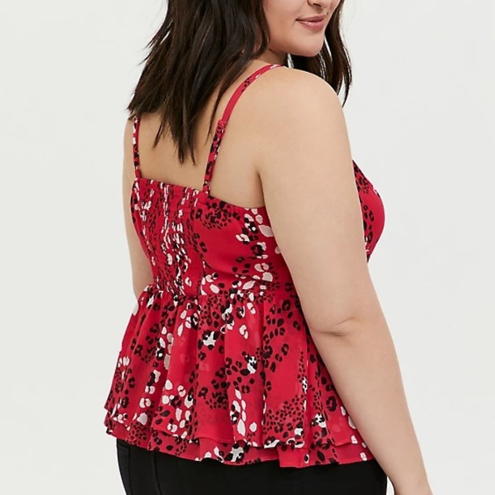 Torrid FUCHSIA PINK LEOPARD CHIFFON MIDI CAMI - Picture 2 of 6